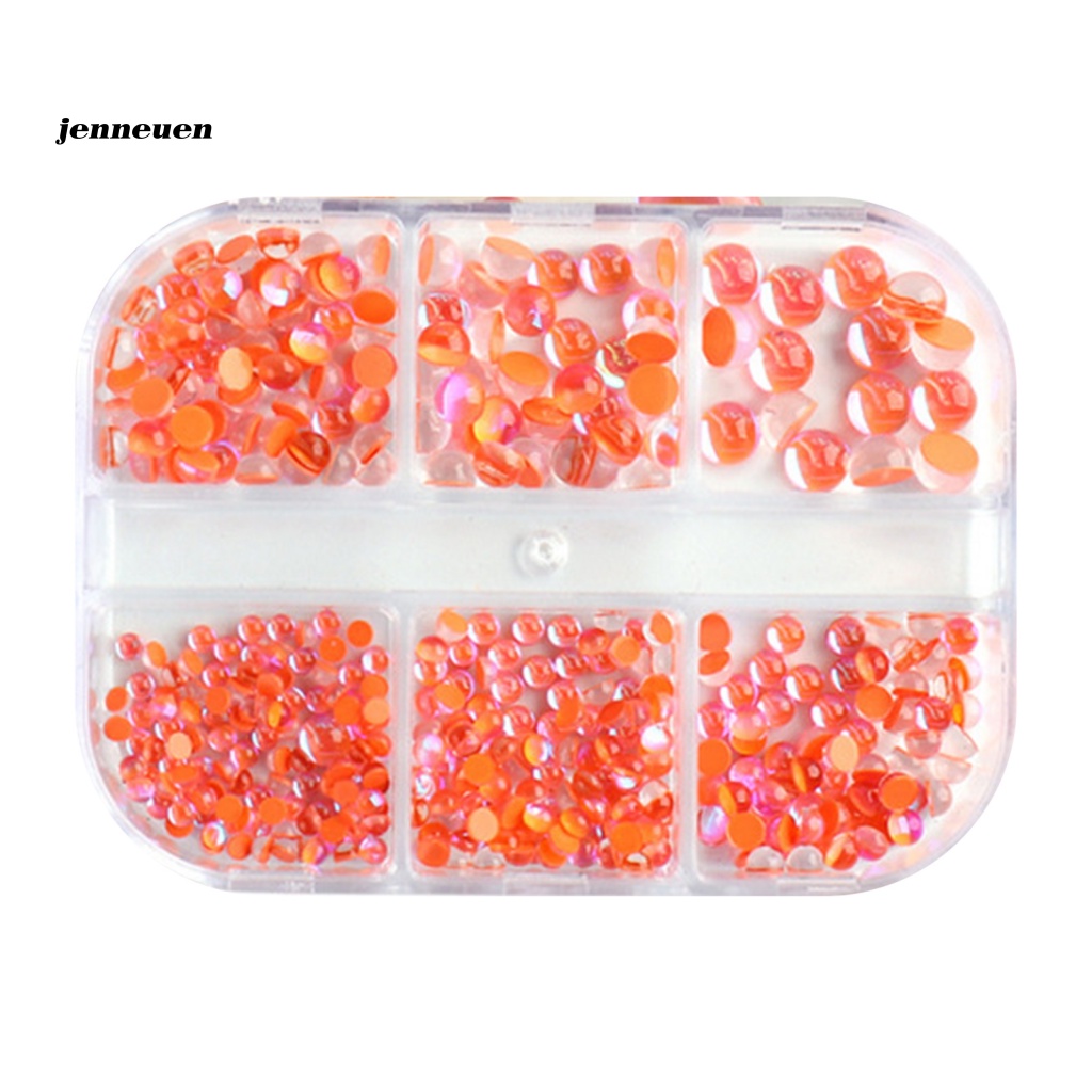 Hộp 6 Ngăn Đựng Hạt Cườm Resin Cực Quang Chuyên Dụng Cho Trang Trí Móng Tay