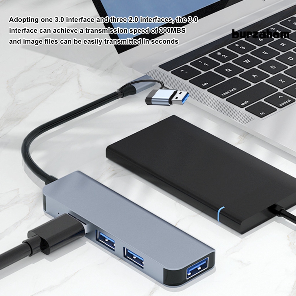 Bộ Chia 4 Cổng USB 3.0 / Type-C Sang USB 3.0 + USB 2.0 Tốc Độ Cao Cho MacBook