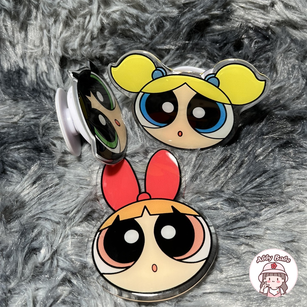 Giá Đỡ Điện Thoại Họa Tiết Powerpuff Girls Nhiều Màu Sắc Cho IP Android