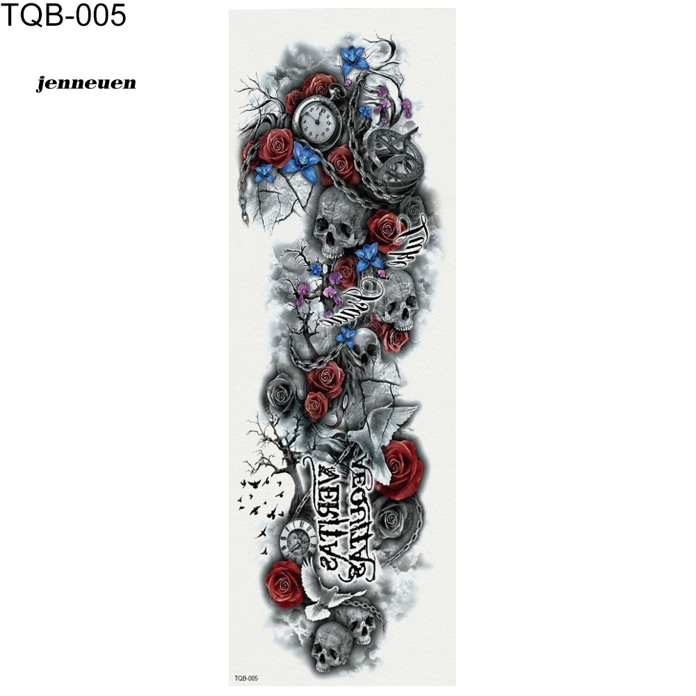 Hình Xăm Dán Tạm Thời Hình Đầu Lâu Và Hoa Phong Cách Punk Chống Nước Cho Nam Và Nữ