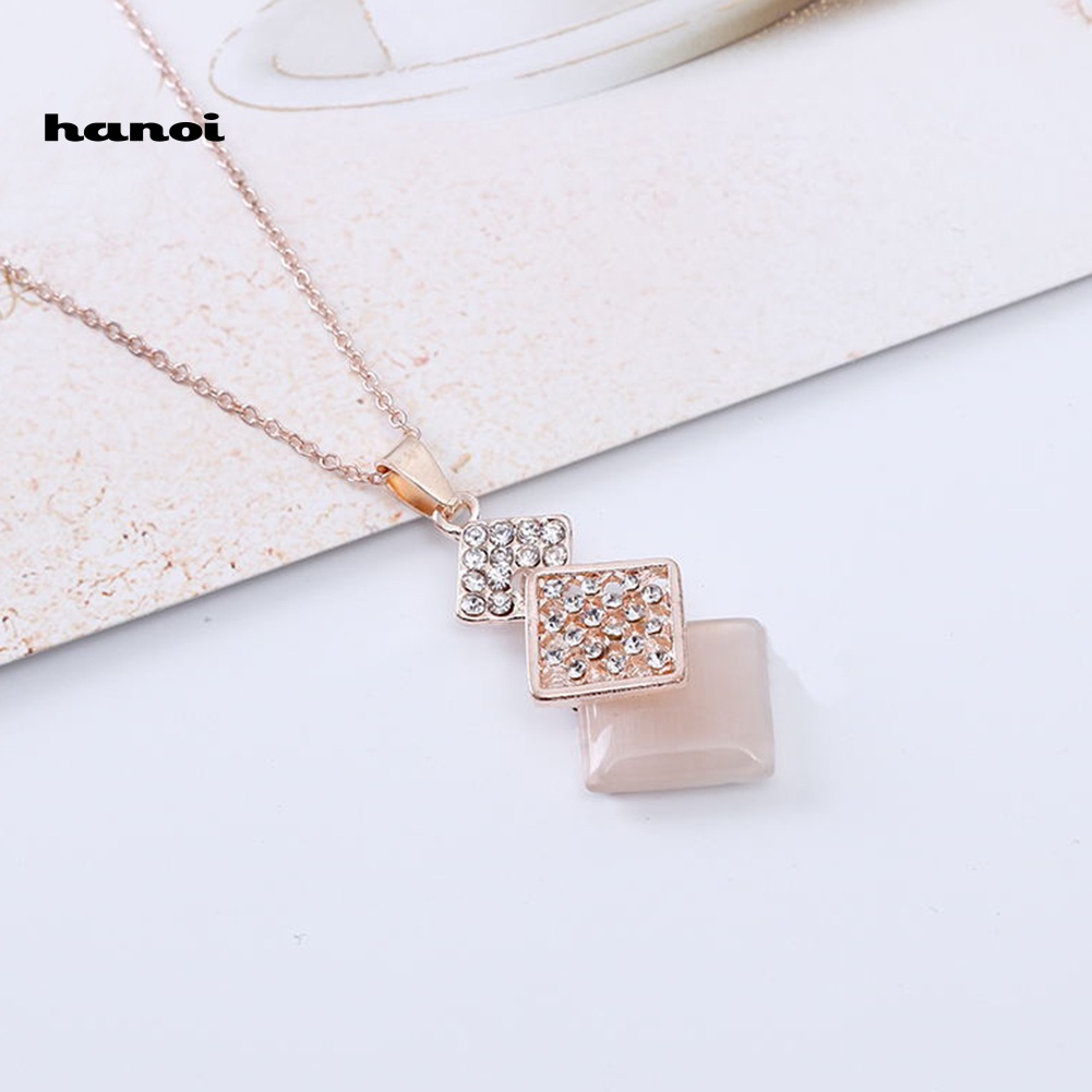 Set Vòng cổ + Bông Tai ĐíNh NgọC MắT MèO Giả ThờI Trang Cho