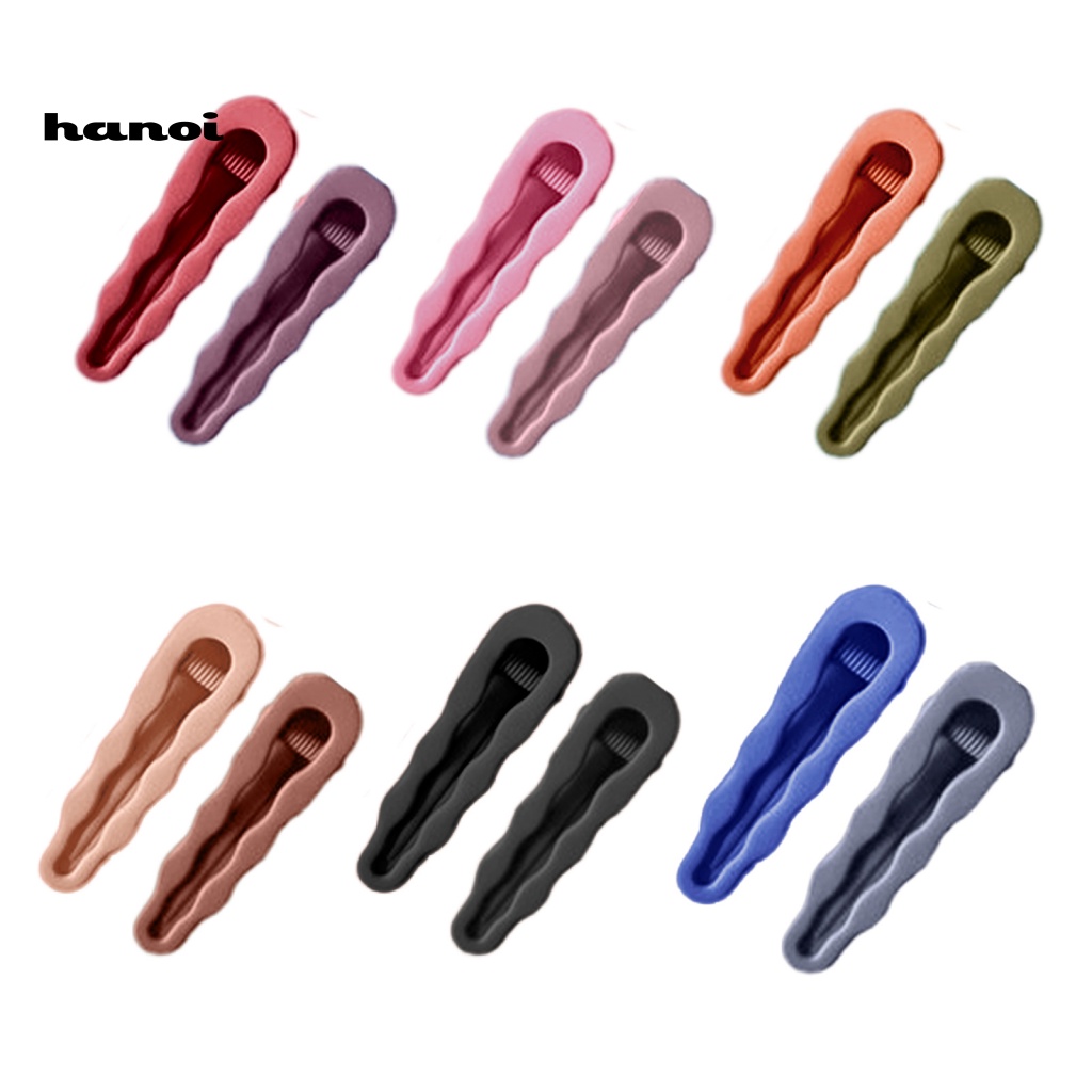 Set 2 Kẹp Tóc Màu Trơn Co Giãn Chống Trượt Trọng Lượng Nhẹ Dành Cho Nữ