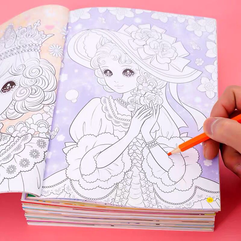 Sách Tô Màu Vẽ Tranh Công Chúa Xinh Đẹp Cho Bé Gái Mẫu Giáo 2-6 Tuổi 7.19 fx