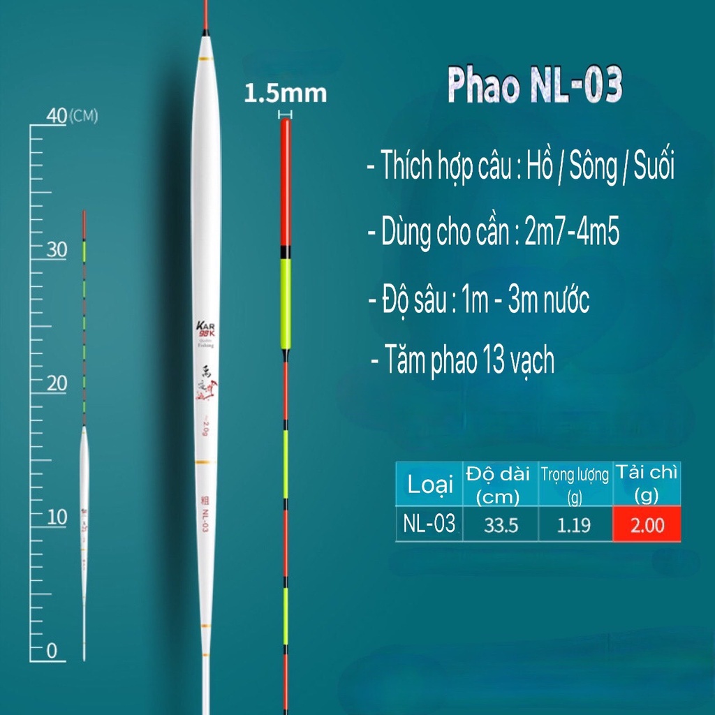 Phao câu đài Nano KAR  phao câu cá cao cấp chuyên cá rô siêu nhạy ANam-Fishing