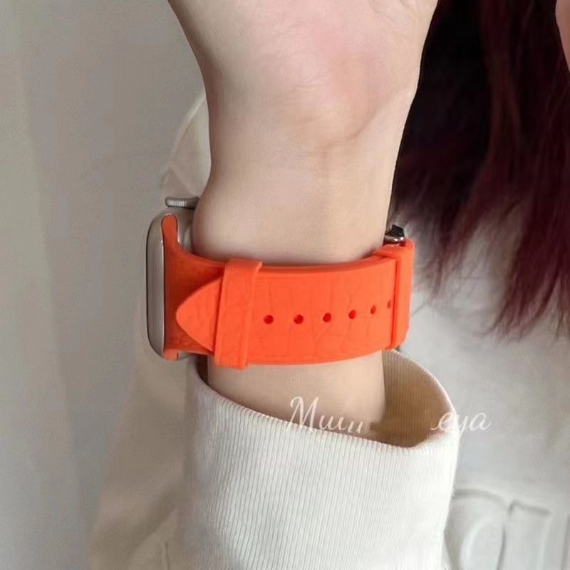 Dây Đeo Đồng Hồ Bằng Silicone Mềm 40mm 44mm 45mm 41mm 49mm 38mm Cho iwatch Series 3 4 5 6 7 8 SE Ultra
