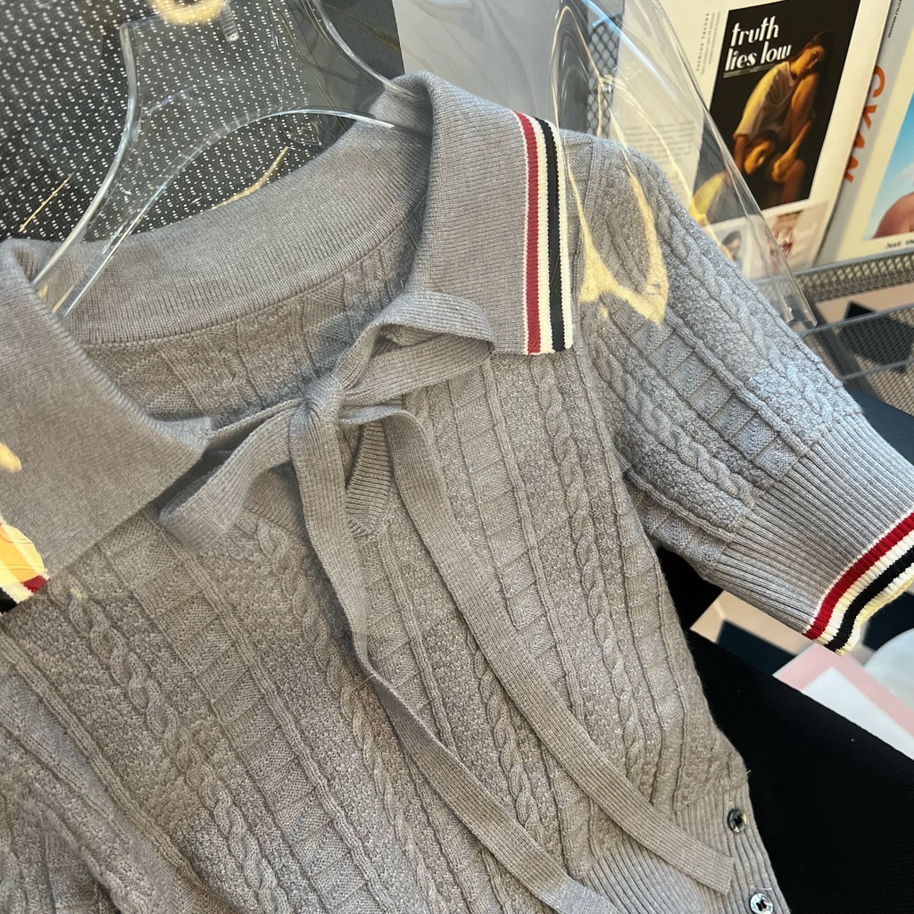 Áo Thun Polo Ngắn Tay Cột Dây Thời Trang Mùa Hè Cho Nữ