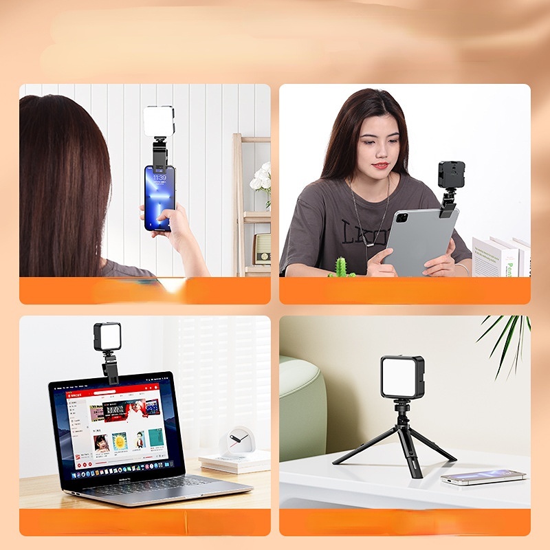 Đèn LED Mini Kẹp Gắn Điện Thoại Hỗ Trợ Chụp Ảnh Selfie 2500K-9000K Cho iPhone Samsung Huawei Xiaomi