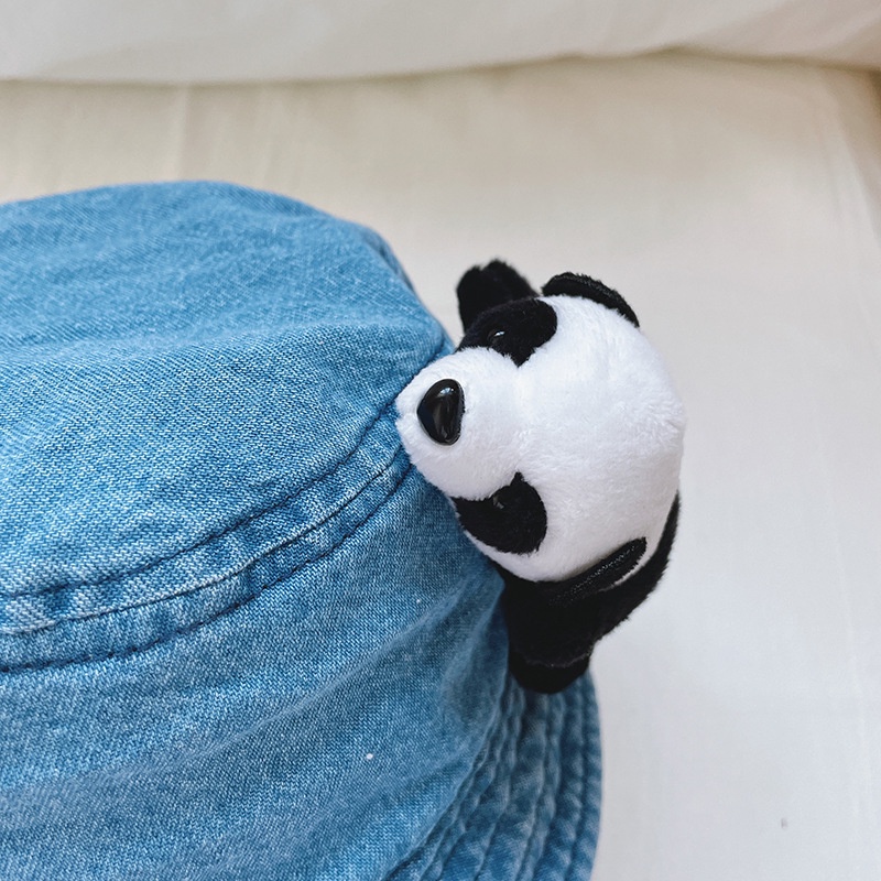 Nón Bucket Denim Hình Gấu Trúc 3D Dễ Thương Cho Bé