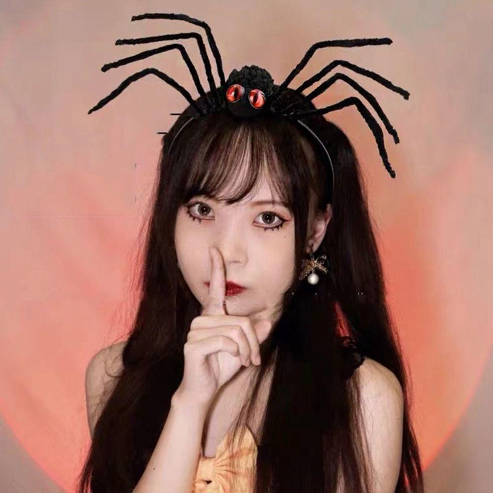 Băng Đô Cài Tóc Hình Mạng Nhện Bằng Bông Hóa Trang halloween