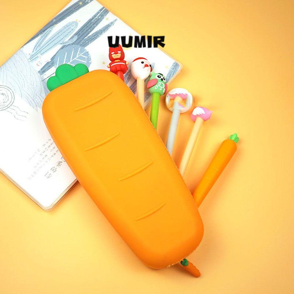 Túi Đựng Bút Bằng Silicone Hình Củ Cà Rốt Sáng Tạo