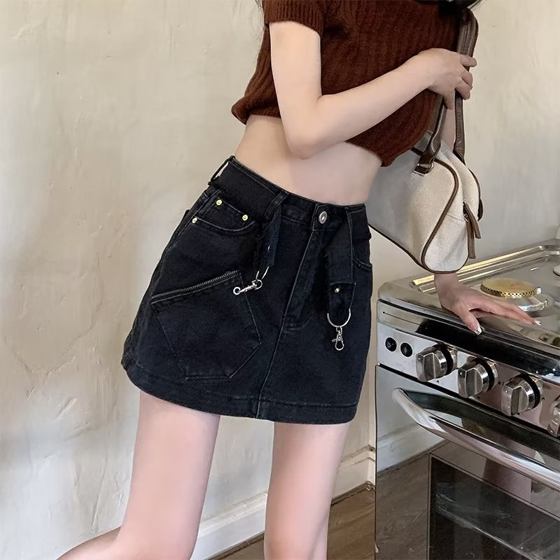 Chân váy Chân váy jean Chân Váy Bò váy nữ Chân Váy Chữ A 2023 New Style JL072109