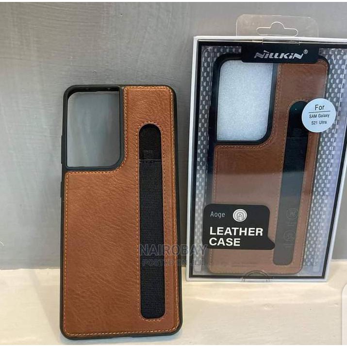 Ốp Điện Thoại Nillkin Aoge Bằng Da Phong Cách Sang Trọng Cao Cấp Kèm Khe Cắm Bút Cho Samsung Galaxy S21 Ultra 5G