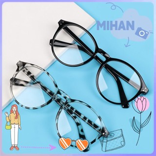 Kính Mát Gọng Tròn Họa Tiết Da Báo Chống Tia UV Màu Đen / Xanh Lam Phong Cách Cổ Điển MIHAN1-1.0~4.0