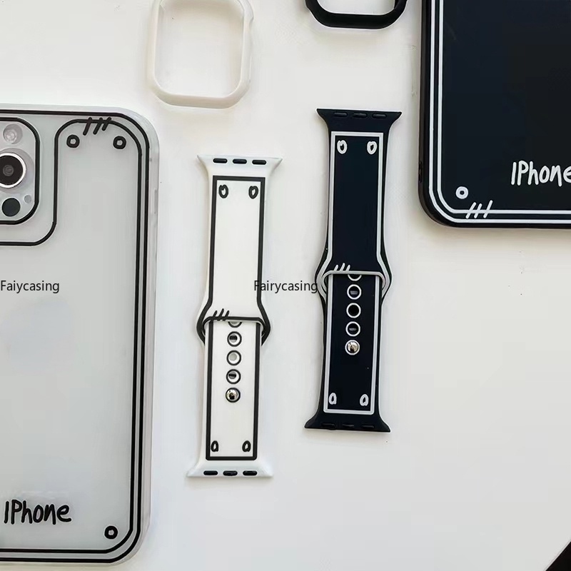 Dây Đeo Silicon 2D Cho Đồng Hồ Thông Minh for AW Watch Band 49mm 44mm 45mm 40mm 41mm 42 / 38mm for i-watch Serises 8 7 6 5 Se 4 3 Ultra