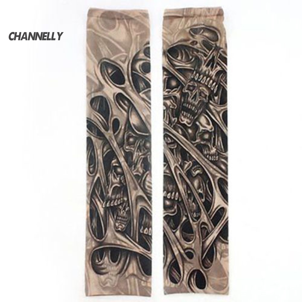 Ống Tay Áo Giả Hình Xăm Chống Tia UV Co Giãn Dành Cho Nam Nữ