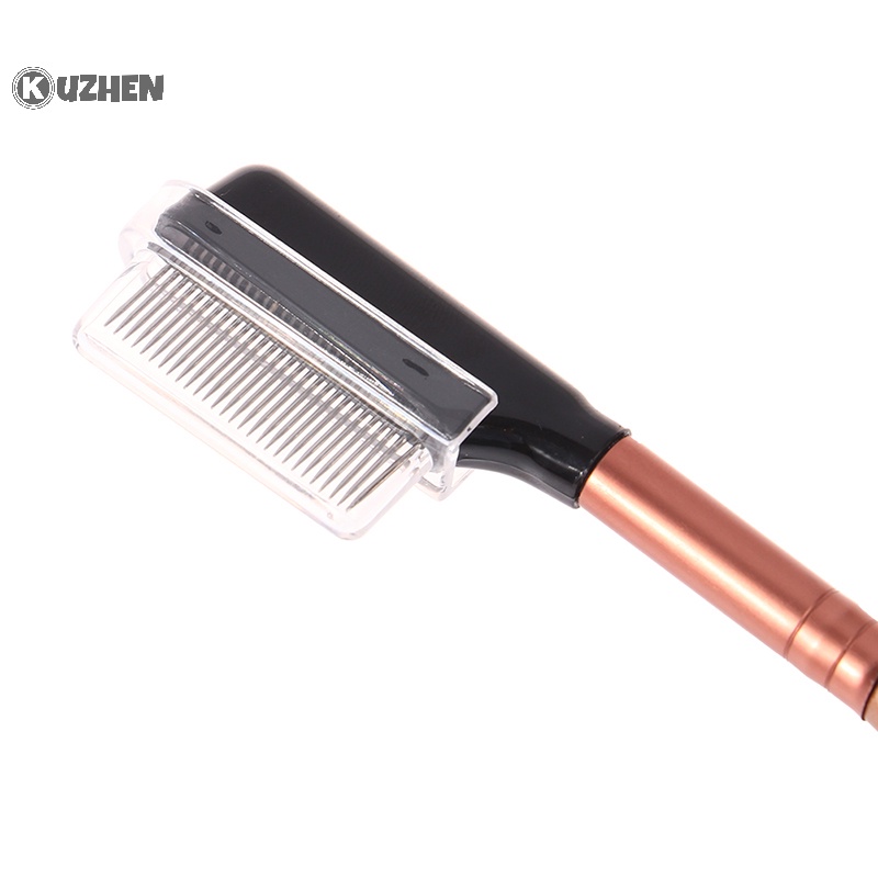 Kuzhen Cọ Hai Đầu Bằng Kim Loại Trang Điểm Lông Mi Lông Mày