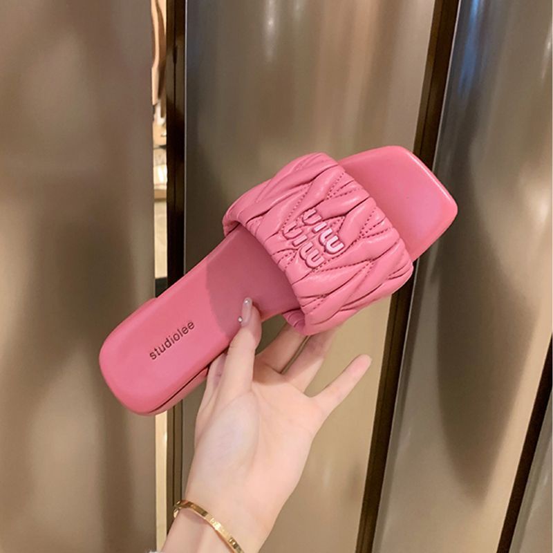 Huaqoo Dép bánh mì guốc dép sandal nữ Màu Sắc Đơn Giản Thoải Mái Cao Gót Chống Trơn Trượt dép đế xuồng 32ZHDLX072807