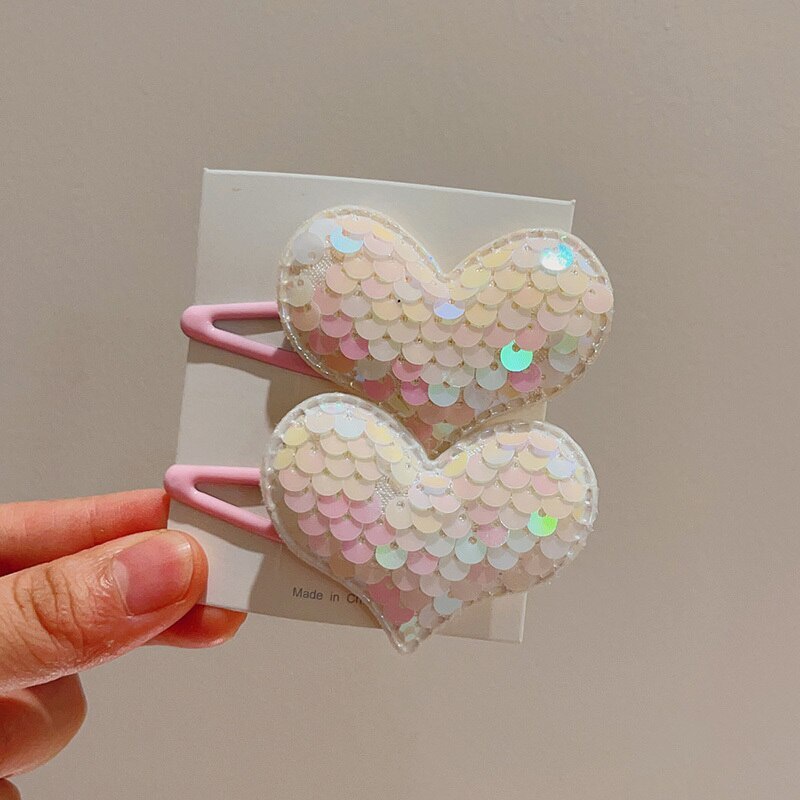 Set 2 Kẹp Tóc Hình Trái Tim Dễ Thương Cho Bé Gái