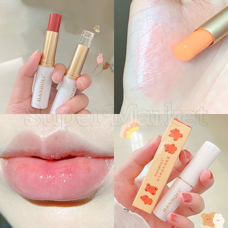 Son Dưỡng Môi Dạng Thạch Phối Lá Vàng Thay Đổi Màu Sắc Theo Nhiệt Độ Lâu Trôi Dưỡng Ẩm Chăm S