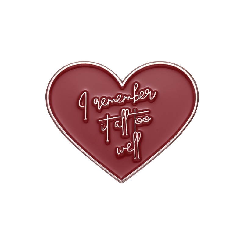 Ghim Cài Áo Kim Loại Tráng Men Hình Trái Tim Đỏ Cho Nam Nữ