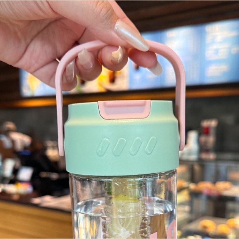 Cốc Uống Trà / Cà Phê Dung Tích 800ml Thiết Kế Nhỏ Gọn Kèm Ống Hút Tiện Dụng