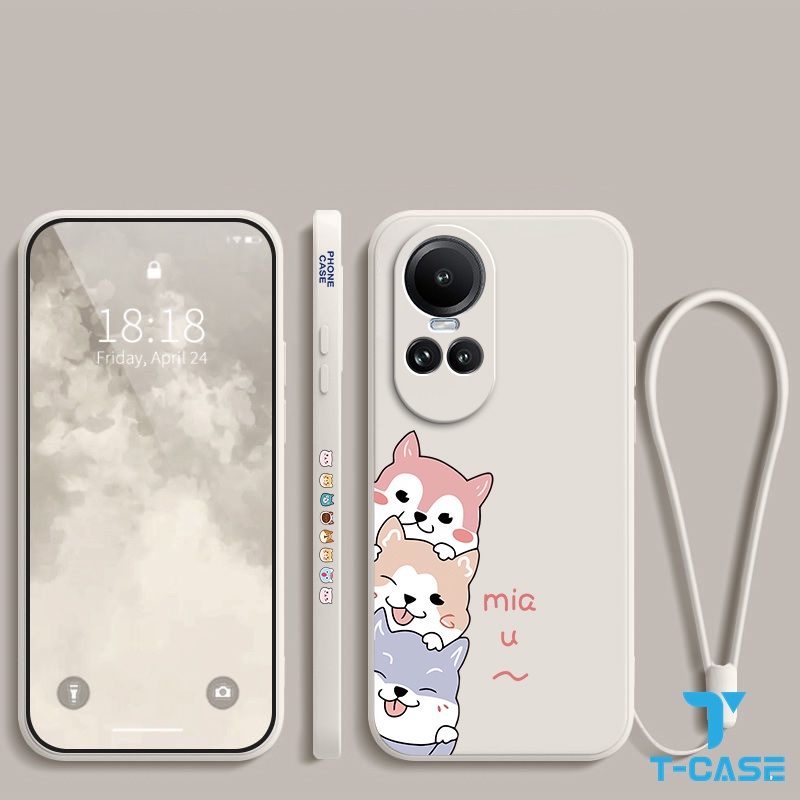 Ốp lưng OPPO Reno 10 5G Reno 10Pro 5G Ốp Điện Thoại Silicon Mềm Hình Cún Dễ Thương Có Nắp Lens Cho OPPO Reno 10 5G Reno 10Pro 5G 2A-GG