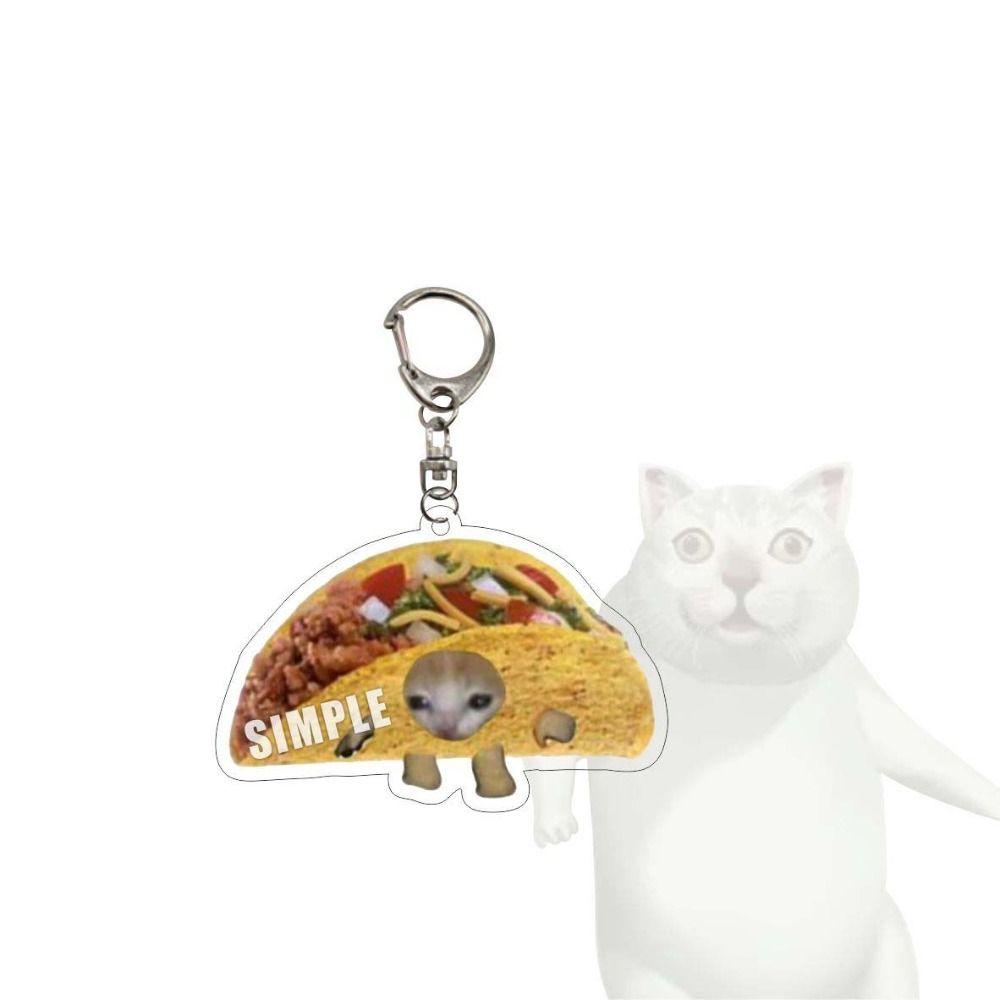 Móc Khóa Hình Mèo Hạnh Phúc / Thức Ăn / Trang Sức Bằng pvc diy