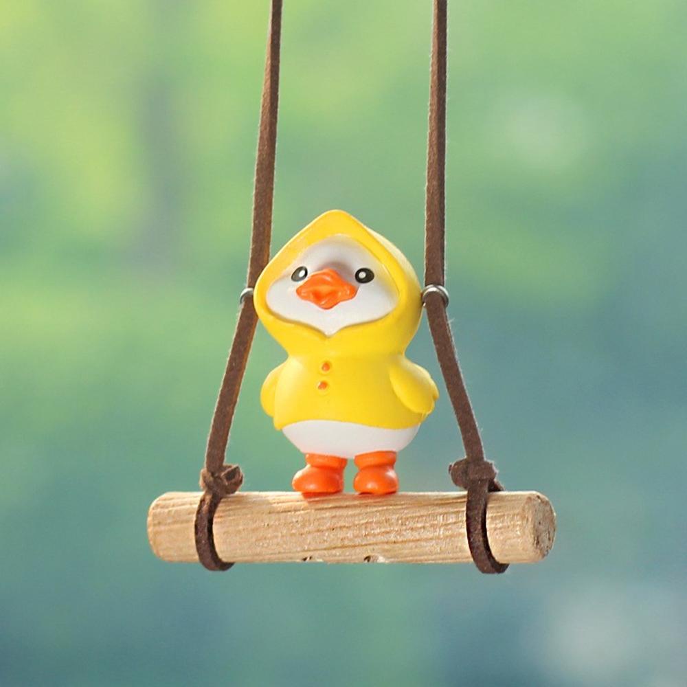 Phụ Kiện Treo Trang Trí Xe Hơi Hình Chú Vịt Xích Đu Đáng Yêu