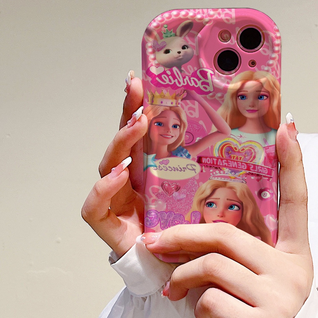 Ốp Điện Thoại Tpu In Hình Búp Bê Barbie Màu Hồng Cho iPhone 11 12 14 Pro 7 plus 6s plus xr xsmax 14 Promax 13 8 plus 11 Promax 12 Promax