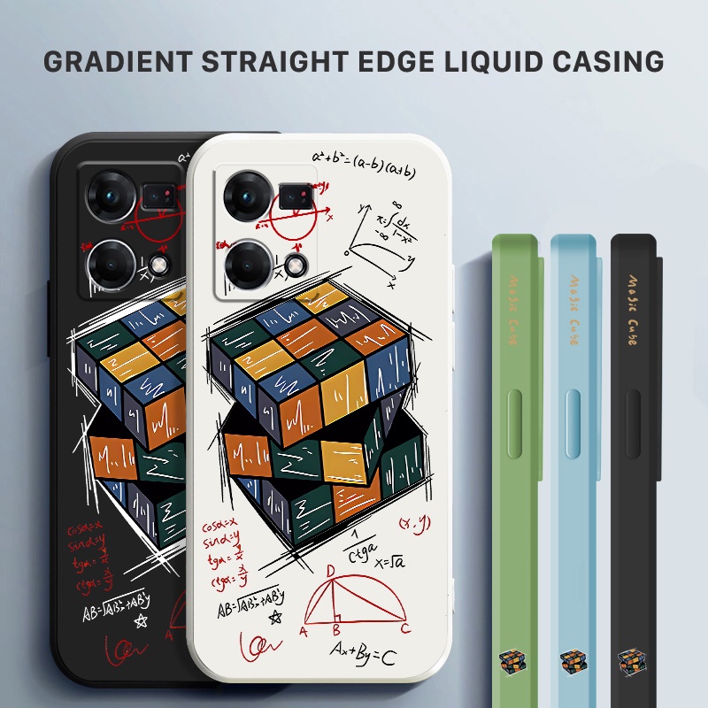 Vỏ capa magic cube liquid silicone phone soft case cho oppo reno 7 8 10 4g 5g 7z 8z 7 lite