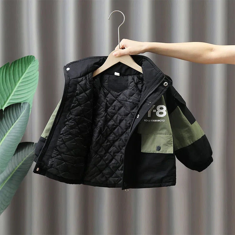 Áo Khoác parka Lót Lông Cừu Dày Dặn Thời Trang Mới 2023 Cho Bé Trai áo đệm trẻ em