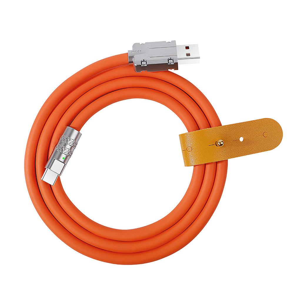 Dây Cáp Sạc Nhanh USB Loại C 6A Bằng Silicone Và Kim Loại Có Đèn Báo