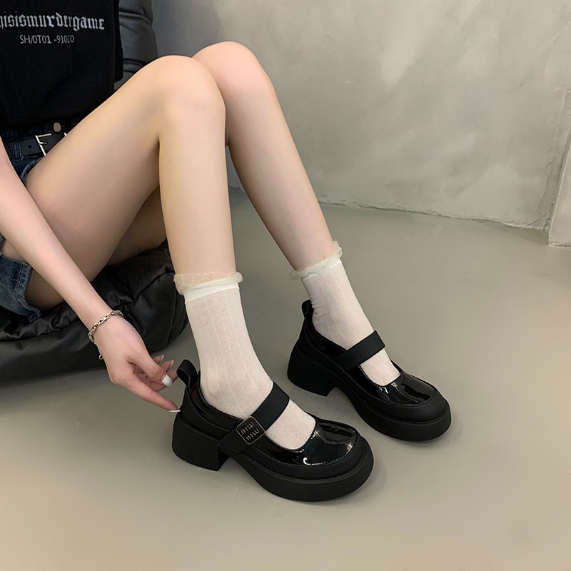 Giày Da Đế Dày Size 35-40 Thời Trang Mùa Hè 2023 Cho Nữ