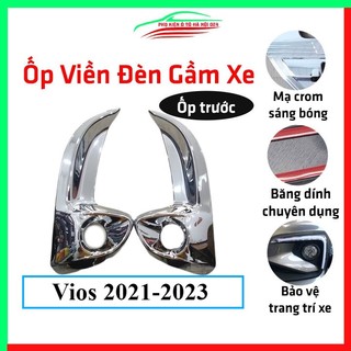 Ốp viền đèn gầm trước Vios 2021-2023 mạ Crom chống trầy trang trí làm đẹp xe