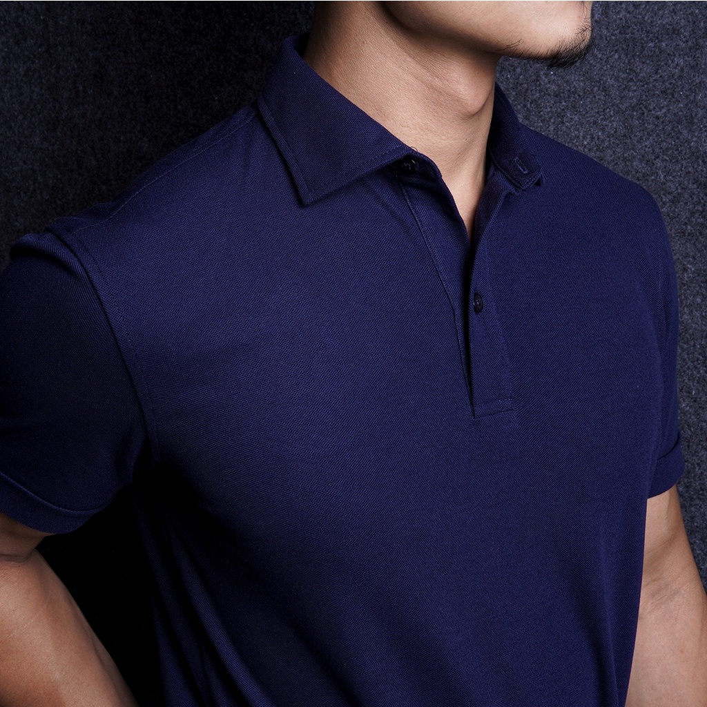 Áo Polo nam Sang Trọng, Thanh Lịch Monrizo màu xanh - Premium Blue Cotton Nano