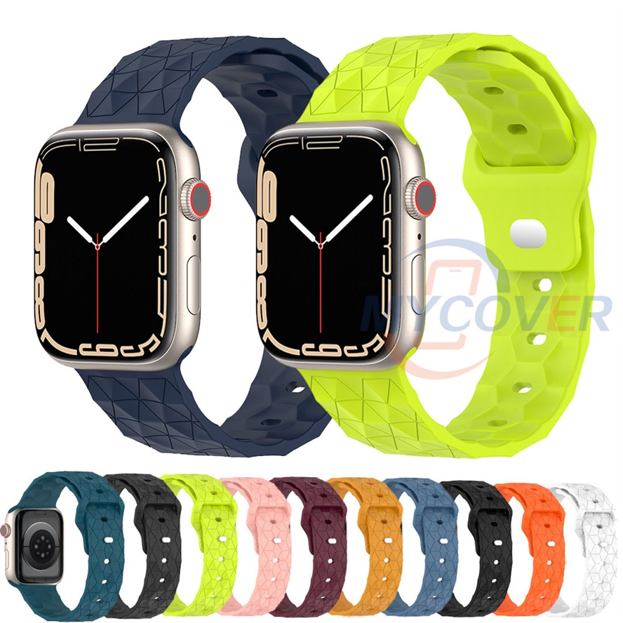 Dây Đeo Họa Tiết Bóng Đá Cho Đồng Hồ Thông Minh Apple Watch Series 8 Ultra Pro 7 6 SE 5 4 3 2 1 Size 49mm 41mm 45mm 44mm 42mm 40mm 38mm