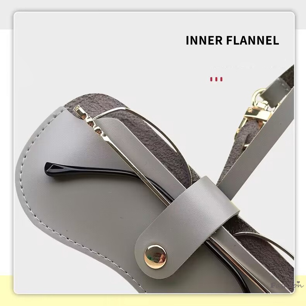 Túi Đựng Mắt Kính Hình Vỏ Sò Mềm Có Dây Treo Giá Đỡ