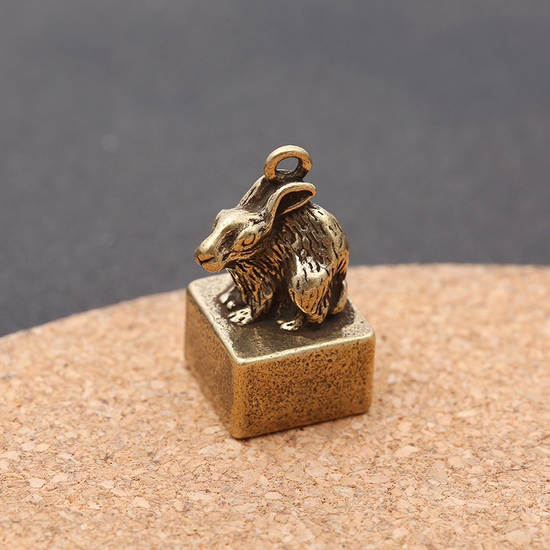 Tượng Trưng Bày Phong Thủy Bằng Đồng Hình Ấn 12 Con Giáp, Trang Trí Bàn Làm Việc, Đem Lại May Mắn