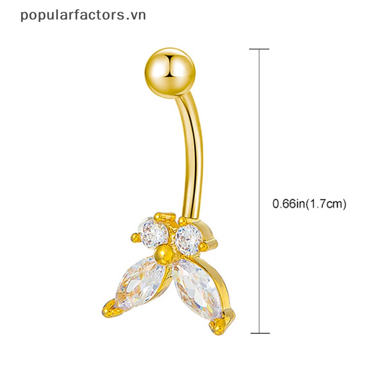 Khuyên Rốn Đính Đá Zircon Dáng Dài Thời Trang Cá Tính Cho Nữ