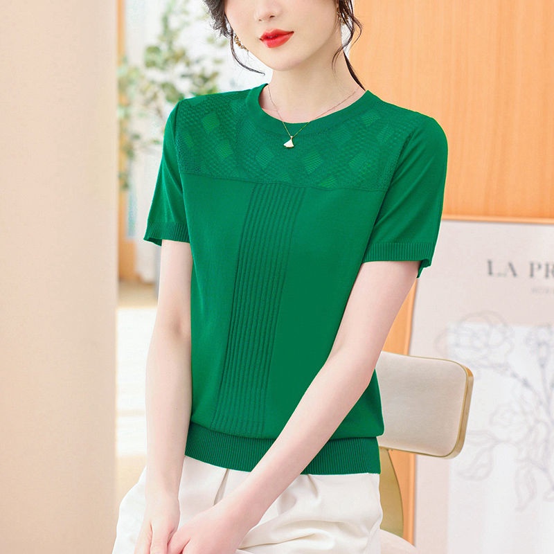 Áo Thun Tay Ngắn Thiết Kế Mỏng Thoáng Khí Thời Trang Mùa Hè Mới Dành Cho Nữ