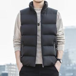 Áo Khoác Phao Sát Nách Dáng Rộng Vải Cotton Thời Trang Thu Đông Cho Nam