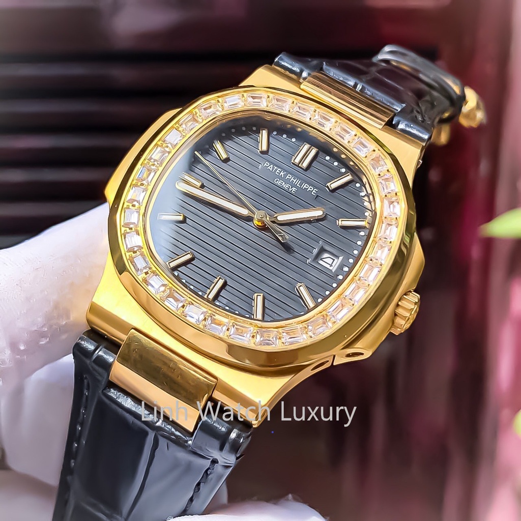 Đồng Hồ Nam Patek_Phi.lippe. 5711 Viền Đá CZ, Máy Cơ Automatic cao cấp