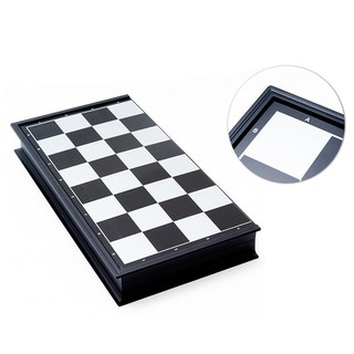 Foldable Travelling Magnetic Silver & Gold Chess & Checkers Set Board Game