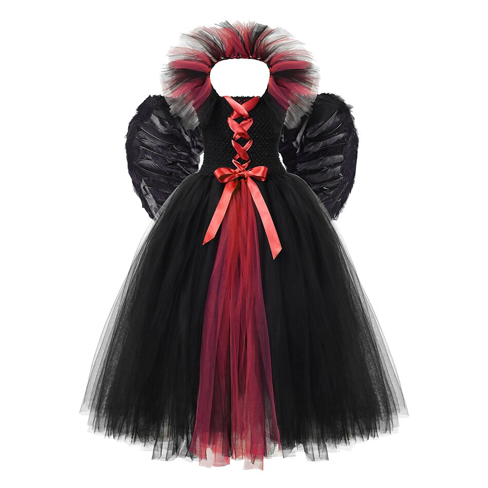 Đầm Hóa Trang halloween Nữ Hoàng Lộng Lẫy Màu Đen Cho Bé Gái
