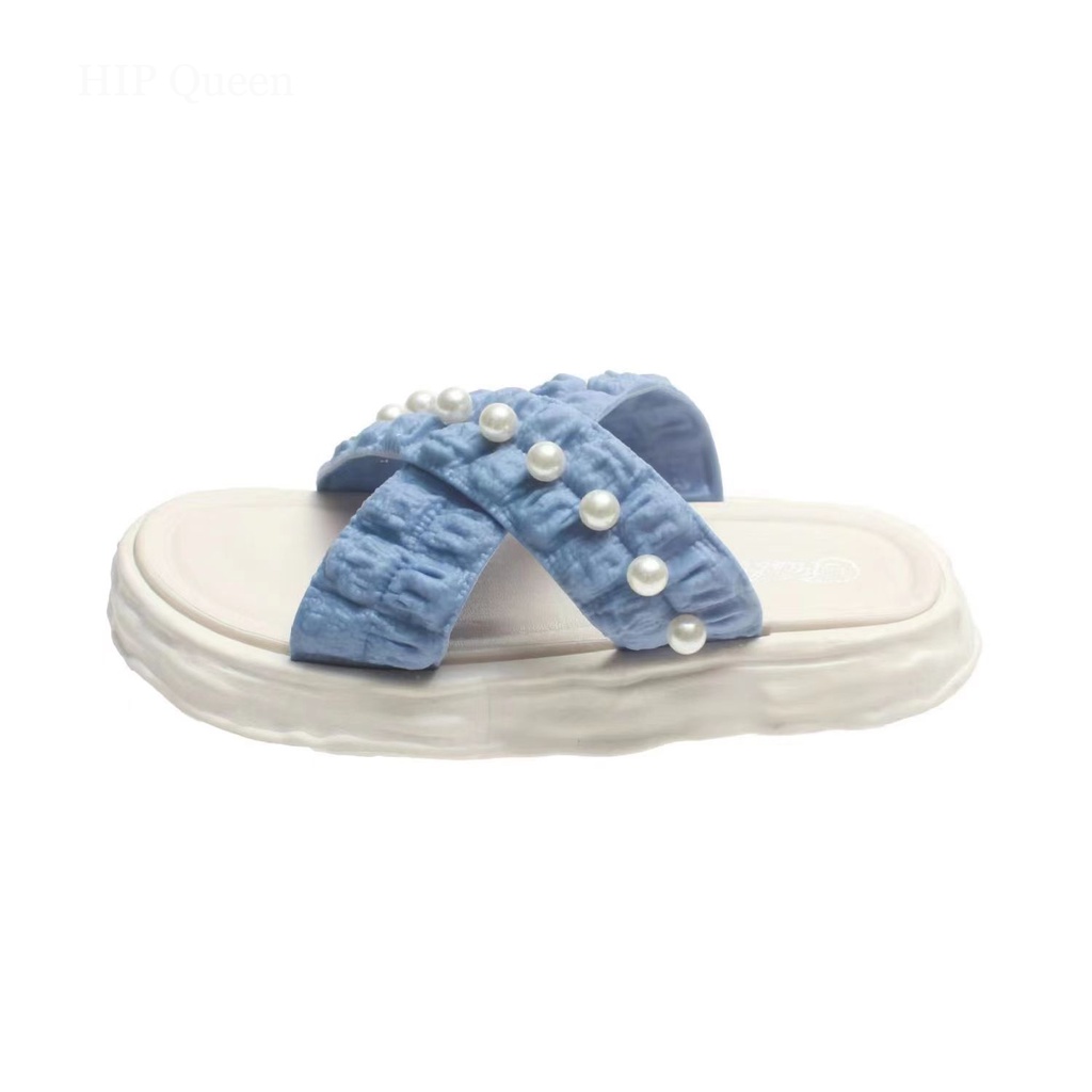 HQ Dép bánh mì guốc dép sandal nữ Màu Sắc Đơn Giản Thoải Mái Cao Gót Chống Trơn Trượt dép đế xuồng 33z080401