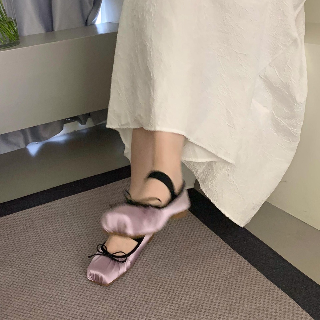 Giày Búp Bê Mary Jane Mũi Vuông Phong Cách Thời Trang Mùa Hè 2023 Mới