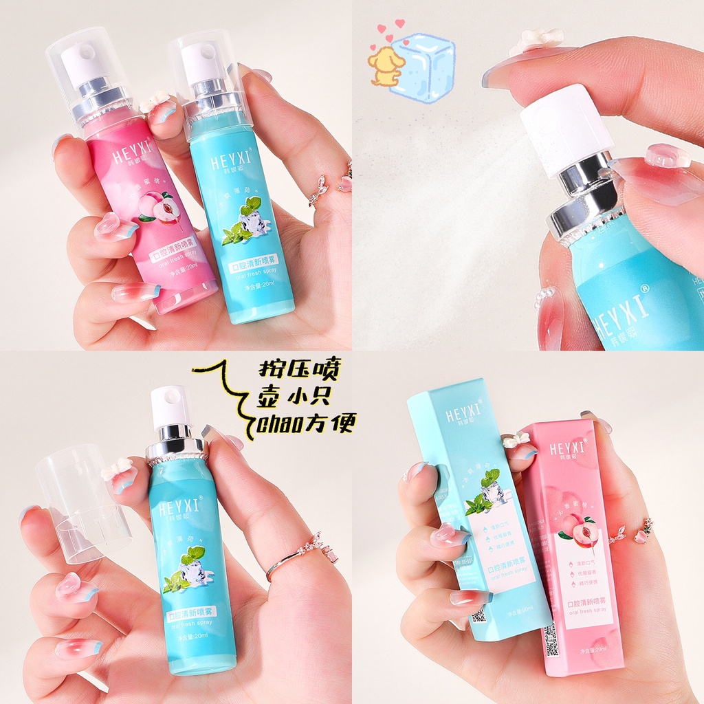 🎉12.12🎉Xịt Thơm Miệng HEYXI 20ml Hương Bạc Hà & Đào KH