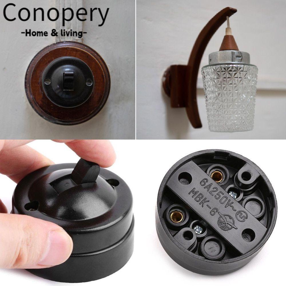 Conopery Công tắc chuyển đổi công tắc nút bề mặt treo tường 6a retro