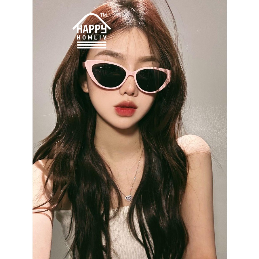 HAPPY HOMLIV Kính Mát Mắt Mèo Đen Phong Cách Retro Cho Nữ