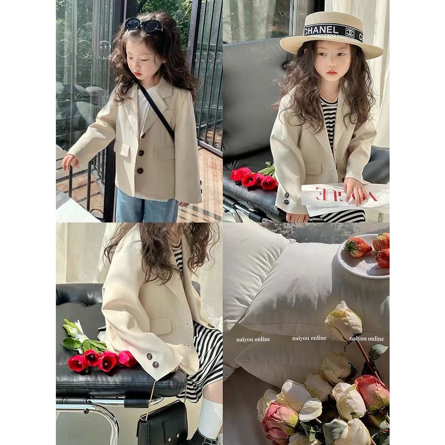 Áo Khoác Vest Thời Trang Thanh Lịch Cho Bé Gái